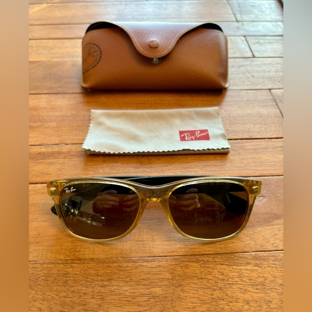 Ray-Ban New Wayfarer Classic Sunglasses, Brown Frame with Brown Lenses